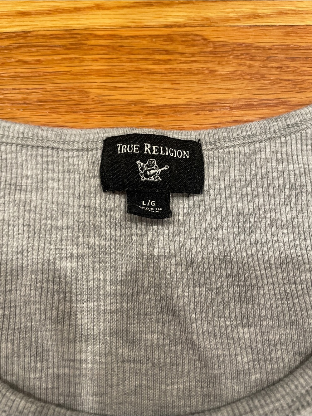 True Religion Heather Gray Ribbed Tank Bodysuit - Picture 2 of 4